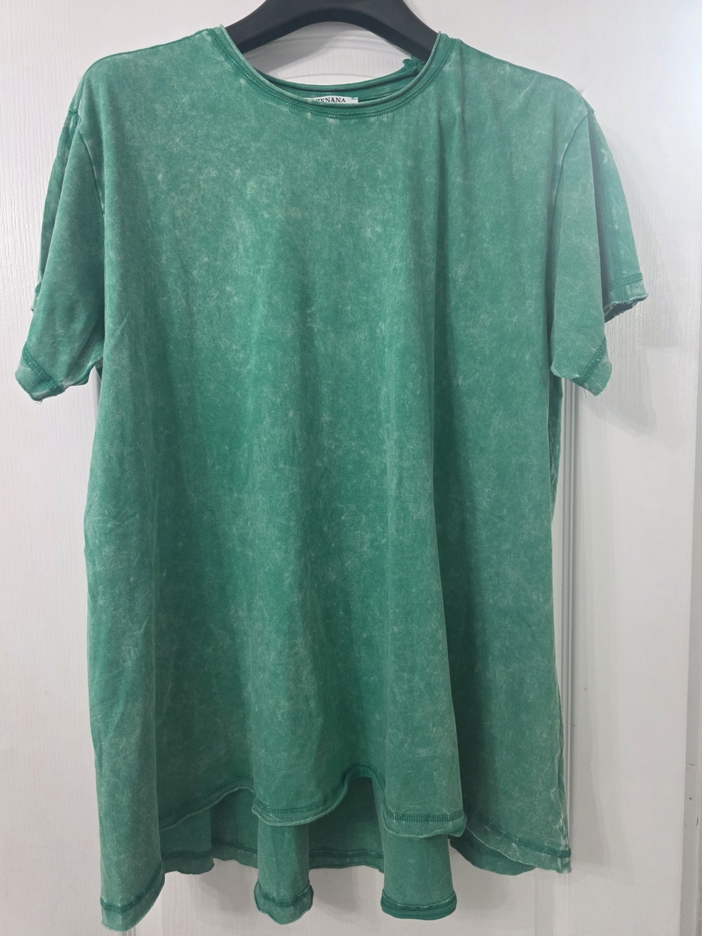 Zenana Outfitters Washed Teal Crewneck Short Sleeve Tee